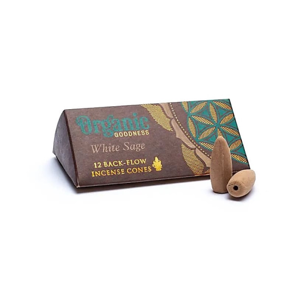 Rückfluss Räucherkegel - Organic Goodness - Weisser Salbei -  12 Stück